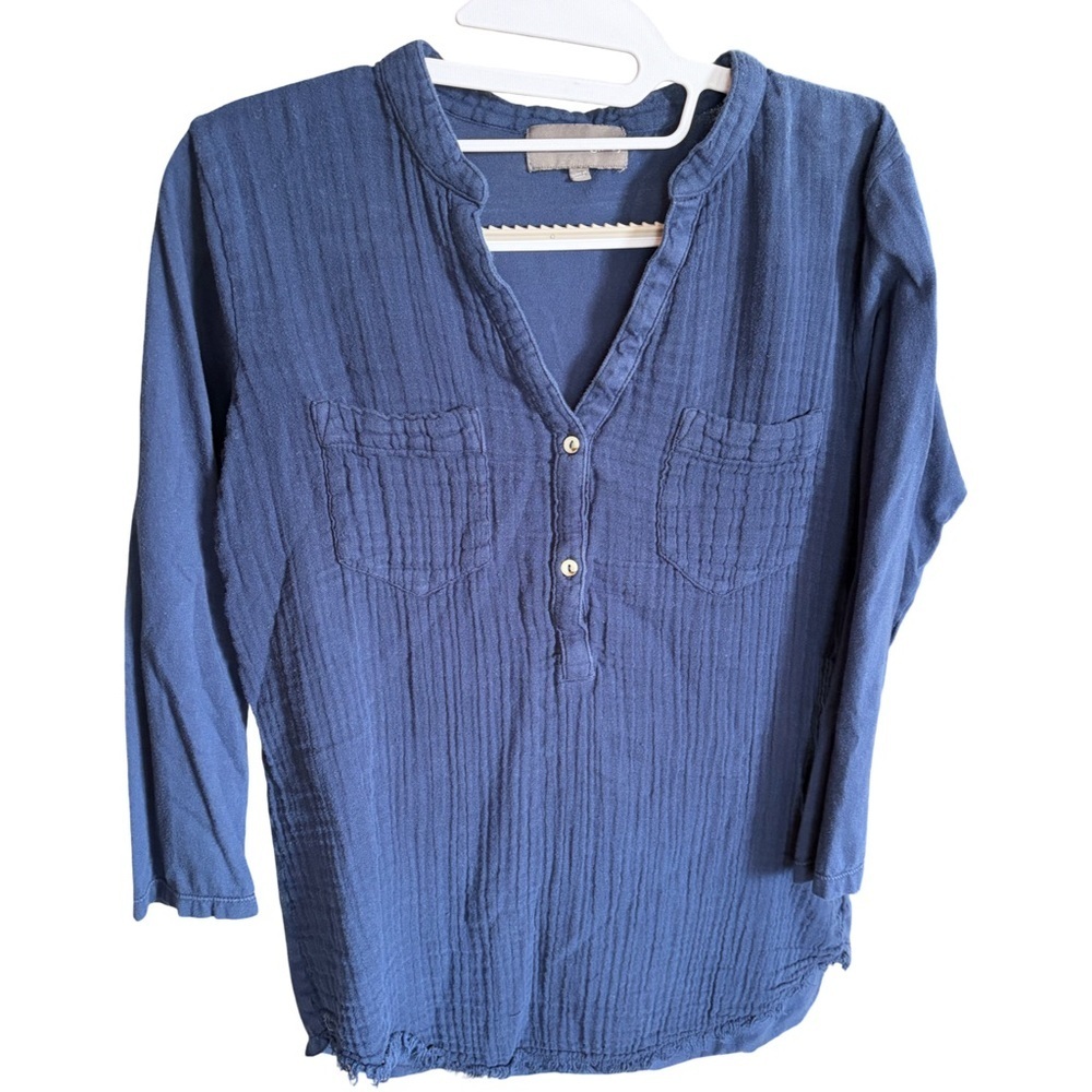 Michael Stars Cotton Blouse Navy Size S